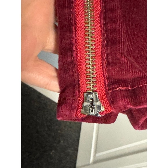 Pilcro Anthropologie Corduroy Burgundy Skinny Zip Ankle Pants Women's Size 29 - Picture 7 of 9
